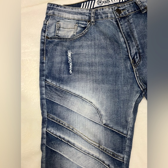 RGSTR Men’s Skinny Motto Distressed Jeans, LightWash Size 36x30 - Picture 4 of 16